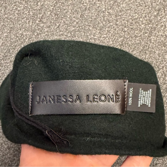 Janessa Leone Renee Beret in Dark Green - Picture 5 of 7